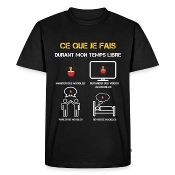 cadeaux temps libre noodles - T-shirt Premium bio Homme - noir - Devant - Nico (187cm)