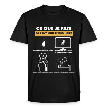 German Shepherd Free Time Gift - Men's Premium Organic T-Shirt - black - Front - Nico (187cm)