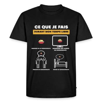 cadeau choucroute temps libre - T-shirt Premium bio Homme - noir - Devant - Nico (187cm)