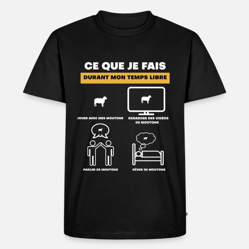 Freizeit Schaf Geschenk - Männer Premium Bio T-Shirt - Schwarz