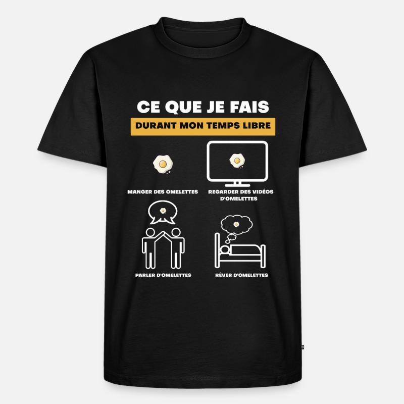 Omelett-Geschenk Freizeit - Männer Premium Bio T-Shirt - Schwarz