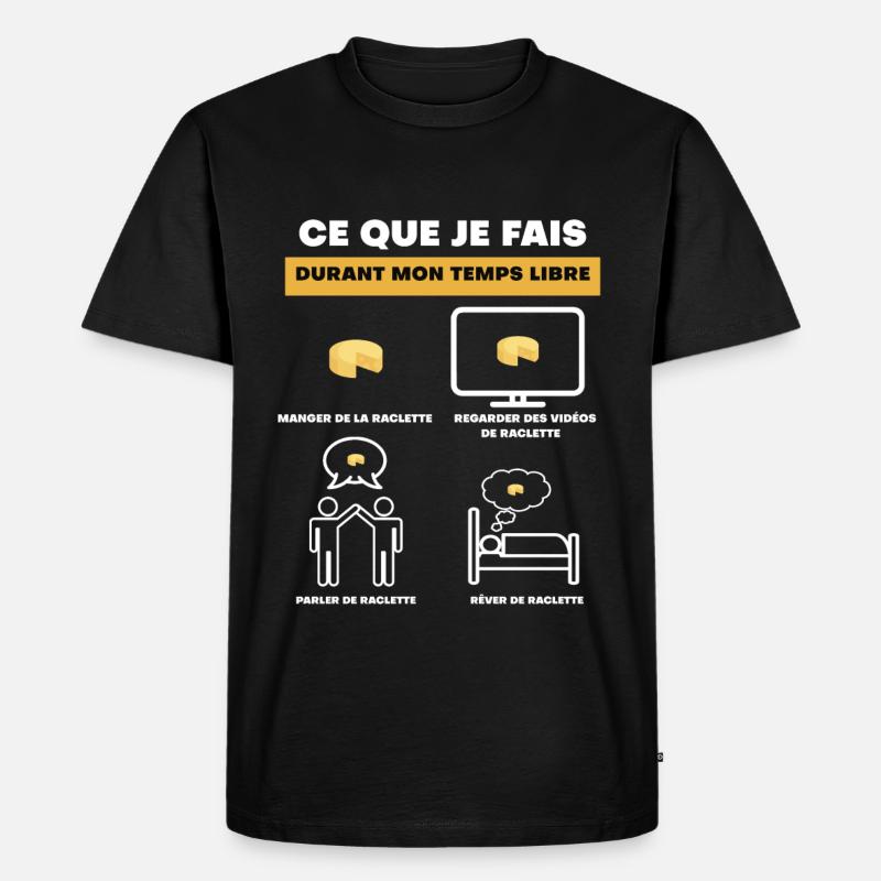 Raclette-Geschenk Freizeit - Männer Premium Bio T-Shirt - Schwarz
