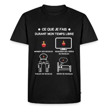 cadeau temps libre noodles - T-shirt Premium bio Homme - noir - Devant - Nico (187cm)