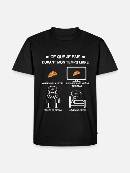 Freizeit Pizza Geschenk - Männer Premium Bio T-Shirt - Schwarz