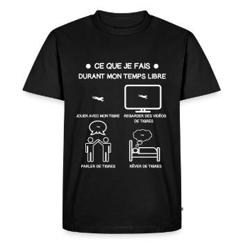 cadeau temps libre tigre - T-shirt Premium bio Homme - noir - Devant - Nico (187cm)