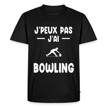 je peux pas j'ai bowling cadeau bouliste - T-shirt Premium bio Homme - noir - Devant - Nico (187cm)