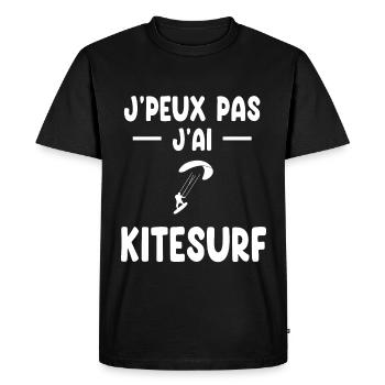 je peux pas j'ai Kitesurf cadeau kitesurfeur - T-shirt Premium bio Homme - noir - Devant - Nico (187cm)
