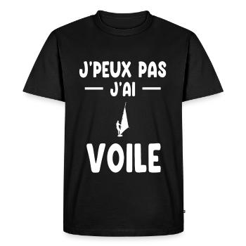 je peux pas j'ai voile cadeau planchiste - T-shirt Premium bio Homme - noir - Devant - Nico (187cm)