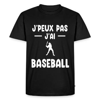 I Can't I Have Baseball Gift Baseball Player - Men's Premium Organic T-Shirt - black - Front - Nico (187cm)