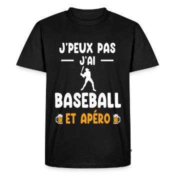 Baseball player I can't I have baseball aperitif - Men's Premium Organic T-Shirt - black - Front - Nico (187cm)