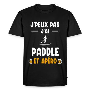 paddleur je peux pas j'ai paddle apéro - T-shirt Premium bio Homme - noir - Devant - Nico (187cm)