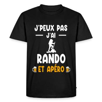 Hiker I can't I have rando aperitif - Men's Premium Organic T-Shirt - black - Front - Nico (187cm)