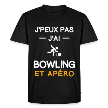 je peux pas j'ai bowling apéro bouliste - T-shirt Premium bio Homme - noir - Devant - Nico (187cm)