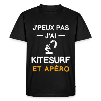 je peux pas j'ai Kitesurf apéro kitesurfeur - T-shirt Premium bio Homme - noir - Devant - Nico (187cm)