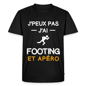 je peux pas j'ai footing apéro coureur - T-shirt Premium bio Homme - noir - Devant - Nico (187cm)