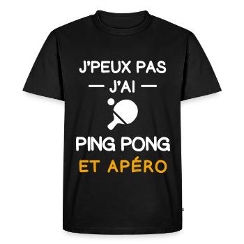I can't I have ping pong racket aperitif - Men's Premium Organic T-Shirt - black - Front - Nico (187cm)