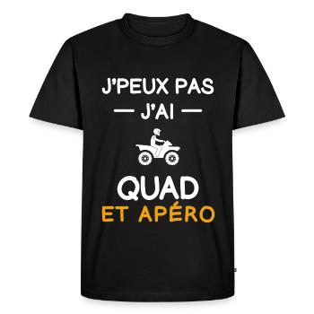 je peux pas j'ai quad apéro randonneur - T-shirt Premium bio Homme - noir - Devant - Nico (187cm)