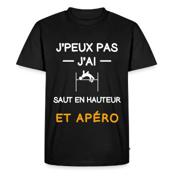 je peux pas j'ai saut en hauteur apéro athlète - T-shirt Premium bio Homme - noir - Devant - Nico (187cm)
