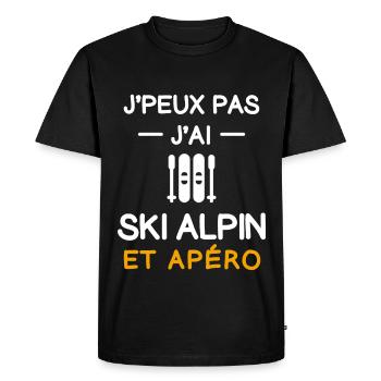 I can't I have alpine skiing aperitif skier - Men's Premium Organic T-Shirt - black - Front - Nico (187cm)