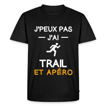 je peux pas j'ai trail apéro trailleur - T-shirt Premium bio Homme - noir - Devant - Nico (187cm)