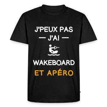 je peux pas j'ai wakeboard apéro wakeboardeur - T-shirt Premium bio Homme - noir - Devant - Nico (187cm)