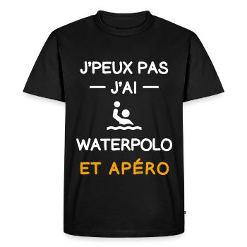 je peux pas j'ai waterpolo apéro poloïste - T-shirt Premium bio Homme - noir - Devant - Nico (187cm)