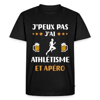 je peux pas j'ai athlétisme courir apéro cadeau - T-shirt Premium bio Homme - noir - Devant - Nico (187cm)