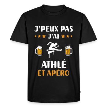 je peux pas course de haies apéro humour cadeau - T-shirt Premium bio Homme - noir - Devant - Nico (187cm)