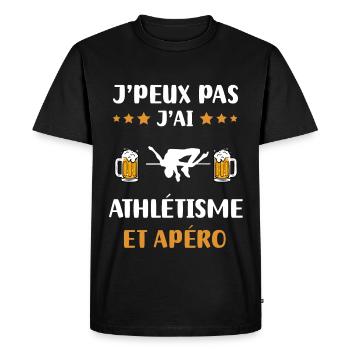 je peux pas j'ai saut en hauteur apéro cadeau - T-shirt Premium bio Homme - noir - Devant - Nico (187cm)