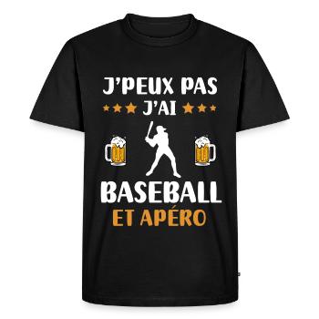 I can't I have baseball aperitif humor gift - Men's Premium Organic T-Shirt - black - Front - Nico (187cm)
