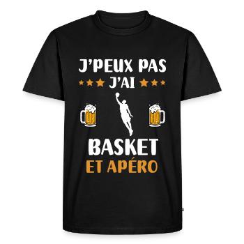 je peux pas j'ai basket apéro humour cadeau - T-shirt Premium bio Homme - noir - Devant - Nico (187cm)