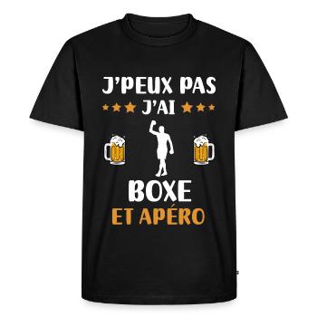 je peux pas j'ai boxe homme apéro humour cadeau - T-shirt Premium bio Homme - noir - Devant - Nico (187cm)