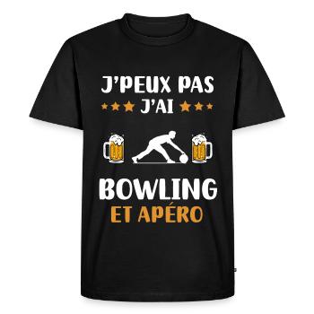je peux pas j'ai bowling apéro humour cadeau - T-shirt Premium bio Homme - noir - Devant - Nico (187cm)