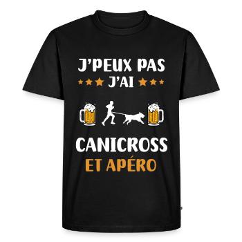 I can't I canicross aperitif humor gift - Men's Premium Organic T-Shirt - black - Front - Nico (187cm)