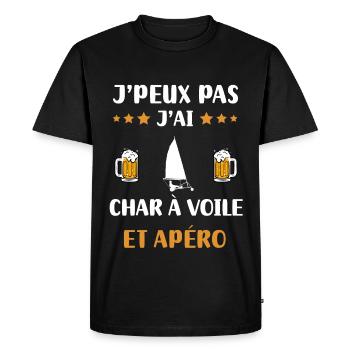 I can't I sand yachting aperitif humor gift - Men's Premium Organic T-Shirt - black - Front - Nico (187cm)
