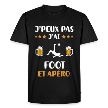 je peux pas j'ai foot apéro humour cadeau - T-shirt Premium bio Homme - noir - Devant - Nico (187cm)