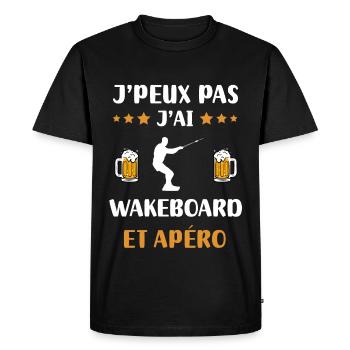 je peux pas j'ai wakeboard apéro humour cadeau - T-shirt Premium bio Homme - noir - Devant - Nico (187cm)