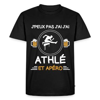 je peux pas course de haies apéro athlète - T-shirt Premium bio Homme - noir - Devant - Nico (187cm)