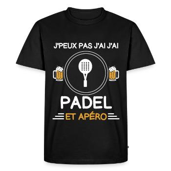 je peux pas j'ai padel apéro padeliste - T-shirt Premium bio Homme - noir - Devant - Nico (187cm)