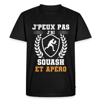 I can't I have squash and humorous aperitif - Men's Premium Organic T-Shirt - black - Front - Nico (187cm)