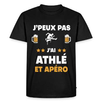 je peux pas j'ai course de haies apéro cadeau - T-shirt Premium bio Homme - noir - Devant - Nico (187cm)