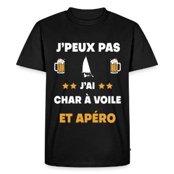 I can't I have sand yachting aperitif gift - Men's Premium Organic T-Shirt - black - Front - Nico (187cm)