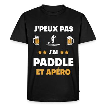 je peux pas j'ai paddle apéro cadeau - T-shirt Premium bio Homme - noir - Devant - Nico (187cm)