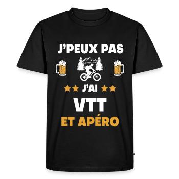 je peux pas j'ai VTT apéro cadeau - T-shirt Premium bio Homme - noir - Devant - Nico (187cm)
