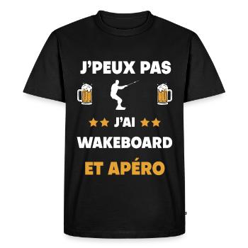 je peux pas j'ai wakeboard apéro cadeau - T-shirt Premium bio Homme - noir - Devant - Nico (187cm)