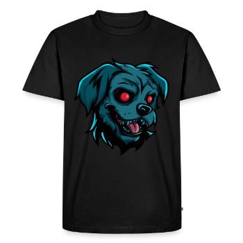 Chien Halloween Bande dessinée Zombie - T-shirt Premium bio Homme - noir - Devant - Nico (187cm)