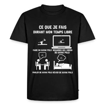 temps libre kayak polo humour - T-shirt Premium bio Homme - noir - Devant - Nico (187cm)