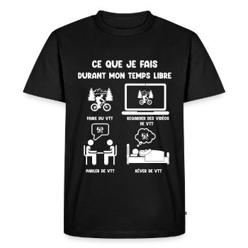 temps libre VTT humour drôle - T-shirt Premium bio Homme - noir - Devant - Nico (187cm)