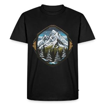 Alpes Montagne - T-shirt Premium bio Homme - noir - Devant - Nico (187cm)