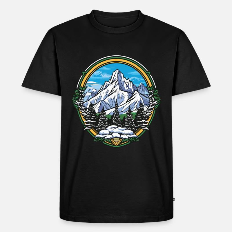 Eisberge Bergsteigen Schild - Männer Premium Bio T-Shirt - Schwarz